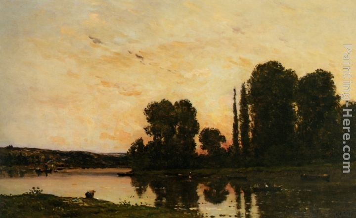 Hippolyte Camille Delpy Lavandiere au Soleil Couchant
